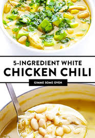 Easy, flavorful white chicken chili recipe. 5 Ingredient White Chicken Chili Recipe Gimme Some Oven
