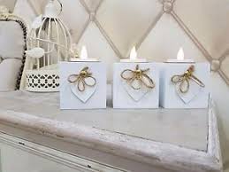 We not only rent out our inventory. 3pc White Wooden Heart Tealight Candle Holders Vintage Shabby Chic Rustic Decor Ebay