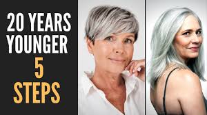 look youthful in grey hair