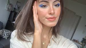 blue editorial makeup look
