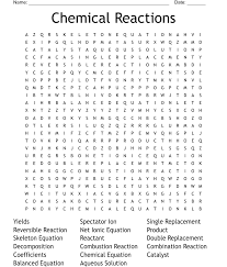 chemical reactions word search wordmint