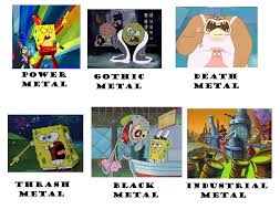 Metal Genres Spongebob Comparison Charts Know Your Meme