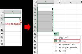 how to auto number a column in excel