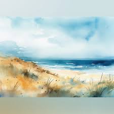 Sea Watercolor Landscape Print