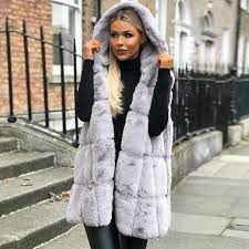 Women Faux Fur Warm Sleeveless Vest