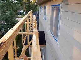 home made wooden scaffolding 2 story