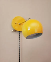 Plug In Yellow Sconce Adjustable Wall