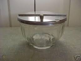 Vintage Hinged Lid Glass Sugar Bowl