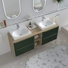 alani 1500 green vanity unit with