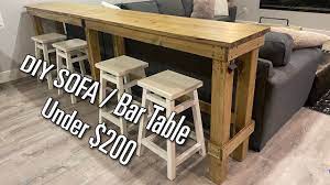 diy rustic bar top sofa table build