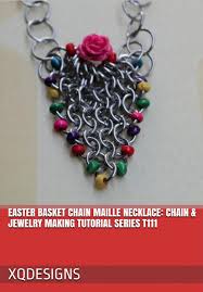 easter basket chain maille necklace