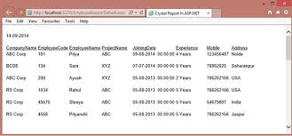 create crystal reports report in asp net