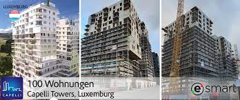 Rue de bonnevoie, luxembourg : 100 Wohnungen Capelli Towers Luxemburg Esmart