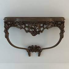 baroque wall hung console table 3d