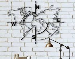 World Map Wall Art Metal Wall Decor