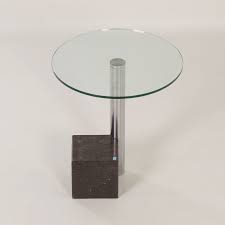 Hk 2 Vintage Side Table In Glass