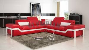 designer red leather sofa corner suite