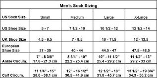 Womens Kids And Mens Sock Size Chart Cheap Snow Gear