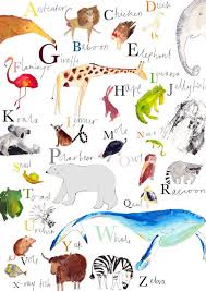 A Z Animal Wall Chart Limited Edition Print By Faye Bradley