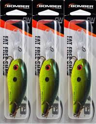 Details About Lot Of 3 Bomber Fat Free Shad Crankbait 3 4oz Bd7frbch Rootbeer Chart C7308
