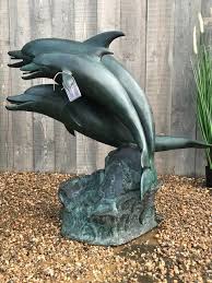 Bronze Dolphin Trio Fountain Fish