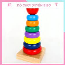 Bộ đồ chơi gỗ cho bé thông minh phát triển trí tuệ dạng đồ chơi tháp gỗ xếp  chồng màu cho bé luyện tư duy mẹ và bé Duyên - Đồ chơi