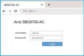 arris sbg6700 ac router login and pword
