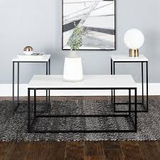 Make an offer on a great item today! Walker Edison 3 Piece Open Box Accent Table Set White Faux Marble Lowes Com In 2021 Table Decor Living Room Coffee Table White Coffee Table Living Room