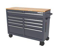 9 drawers rolling gray wood work bench