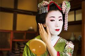 elegant geisha makeup stock photos