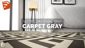 setting vray material carpet grey