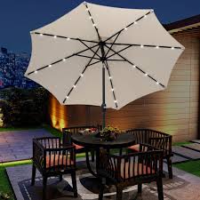 Outsunny 9ft Solar Patio Umbrella
