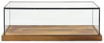 6 75 Countertop Display W Lift Off Top Black Copper Edging Wooden