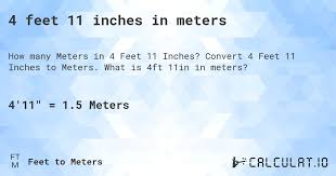4 feet 11 inches in meters calculatio