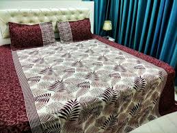 100 cotton double bed cover set size