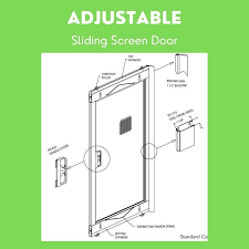 adjustable sliding screen door white 36