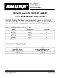 Service Manual Change Notice Manualzz Com