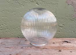 Vintage Clear Glass Round Ribbed Design