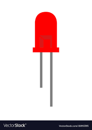 Red Led Icon On White Background Led Sign Light Vector Image