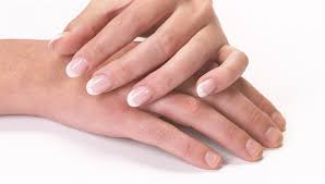 pink masque nail powder application