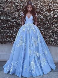 Beautiful Princess High Quality Off The Shoulder Applique Evening Gown Ball Gown Tulle Bule Party Dress Evening Dresses Melbourne Evening Dresses Plus