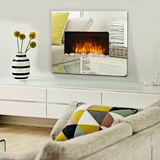 Glass Electric Fire Fireplace Wall
