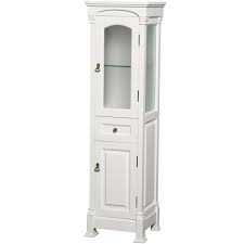 Fresh slim storage cabinet for bathroom. Traditional Linen Cabinet White Finish Floor Standing Linen Tower