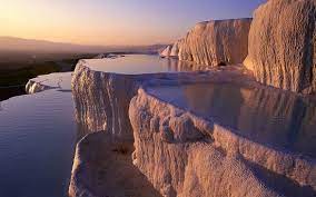 Travertine terrace formations at pamukkale, turkey. Cotton Castle Simple And Interesting
