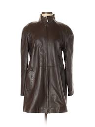 Details About Worthington Women Brown Faux Leather Jacket Med Petite