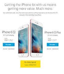 Digi is offering iphone 6s 16gb for as low as rm 1,152 and iphone 6s 16gb plus for as low as rm 1,577, this is one of the cheapest iphone plan umobile has financing plans if you are keen to own an iphone 6s. Iphone 6s Plans