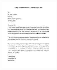 Entry Level Administrative Assistant Cover Letter Cover Letters