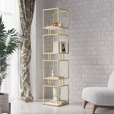 4 Tier Modern Simple Gold Cube Bookcase