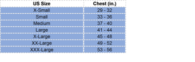 Life Vest Jacket Size Guide Size Charts For Neoprene