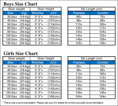 K2 Junior Skis Size Chart Christy Sports